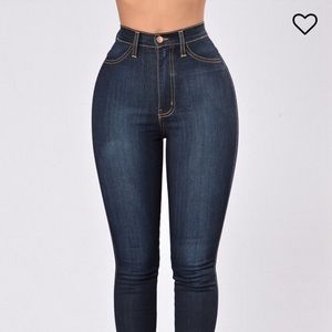 Classic High Waist Skinny Jeans - Dark